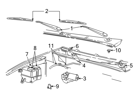 2005 Ford Ranger Wiper & Washer Components Washer Nozzle Diagram for 2L5Z-17603-AA