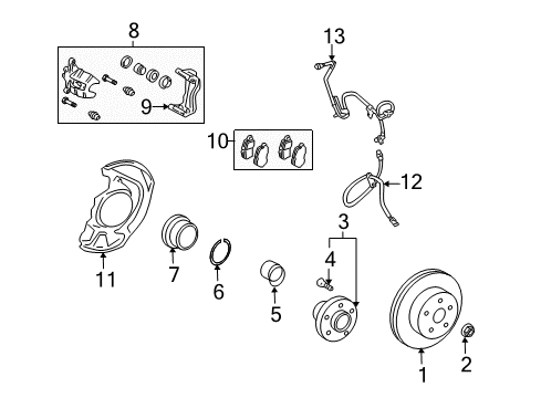 2014 Lexus RX450h Front Brakes Caliper Overhaul Kit Diagram for 04478-0E030