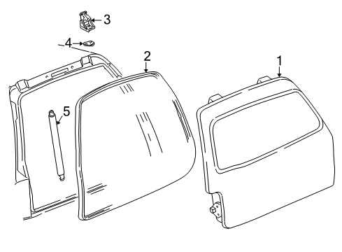 2003 Lincoln Aviator Lift Gate Support Cylinder Diagram for 2C5Z-78406A10-AA