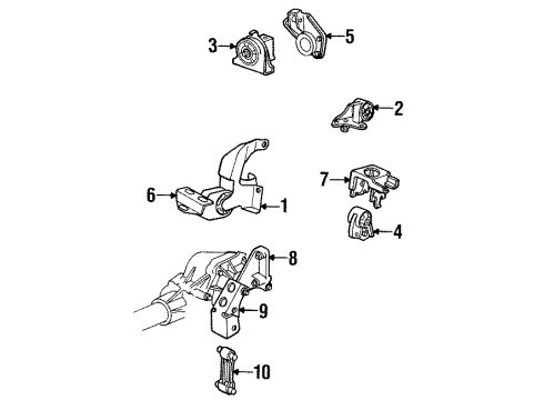 1996 Dodge Grand Caravan EGR System STRUT PTU To Suspension CROSSMEMBER En Diagram for 4612180