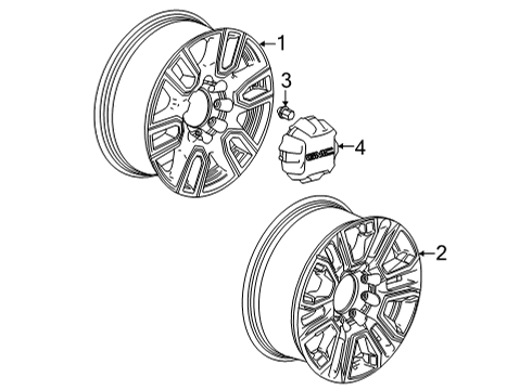 2020 GMC Sierra 3500 HD Wheels Hub Cap Diagram for 23378324