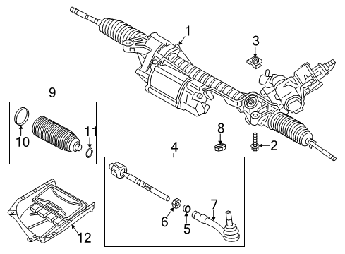 2015 BMW 535i GT xDrive Steering Column & Wheel, Steering Gear & Linkage Outer Tie Rod Diagram for 32106784796