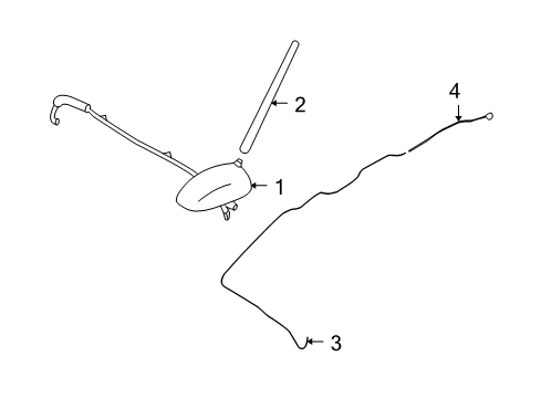 2011 Nissan Rogue Antenna & Radio Antenna Diagram for 28208-1VK0A