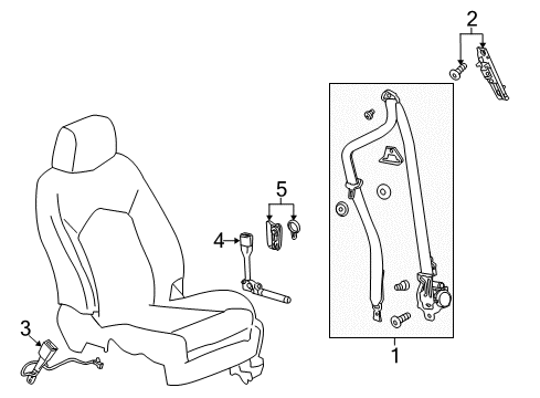 2015 Chevrolet Trax Seat Belt Tensioner Kit, Driver Seat Belt (Retractor Side) *Black Diagram for 19352618