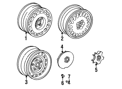 1989 Toyota Cressida Wheels, Covers & Trim Ornament Sub-Assembly, Wheel Hub Diagram for 42603-22180