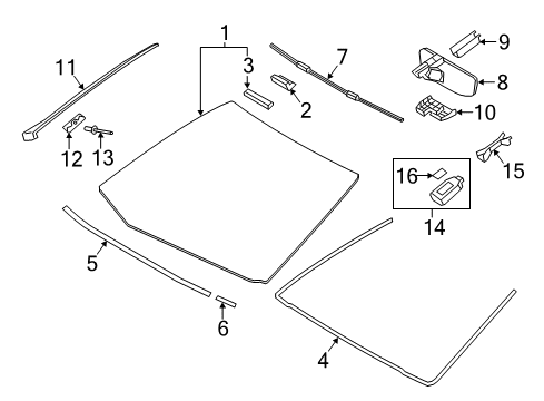 2016 Lexus RC350 Wiper & Washer Components Mirror Inside Cover Diagram for 87818-24010