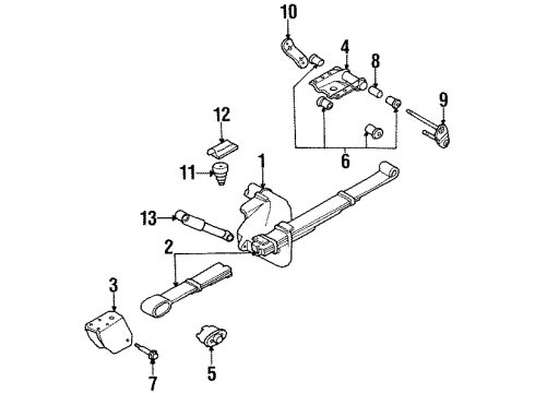 2000 Chrysler Town & Country Rear Axle, Stabilizer Bar, Suspension Components Rear Leaf Spring Diagram for 4684795