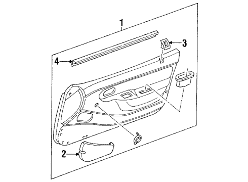 1994 Ford Aspire Interior Trim - Door Belt Weatherstrip Diagram for F4BZ6121456B