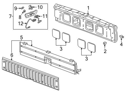 2019 GMC Sierra 1500 Tail Gate Handle Diagram for 84758068