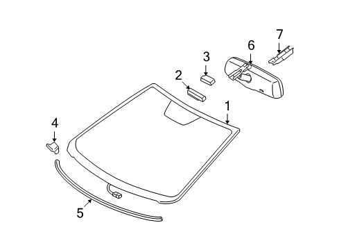 2014 Toyota Venza Windshield Glass Mirror Inside Diagram for 87810-07030