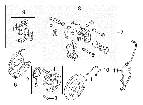 2016 Hyundai Elantra GT Rear Brakes Caliper Kit-Rear Brake Diagram for 58311A5B31