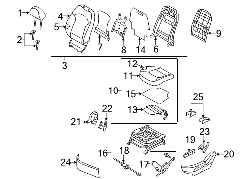 2011 Hyundai Tucson Driver Seat Components Heater-Front Seat Back Driver Diagram for 88390-2S000