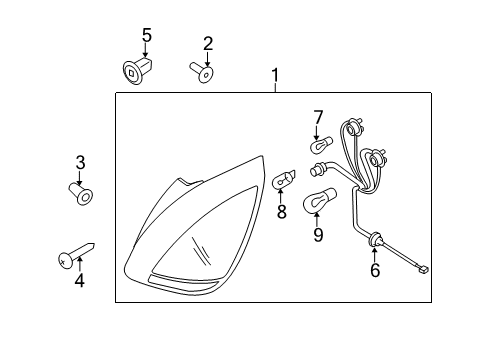 2006 Kia Rio5 Bulbs Lamp Assembly-Rear Combination Diagram for 924021G200