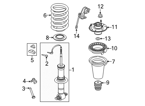 2017 GMC Sierra 1500 Struts & Components - Front Strut Bolt Diagram for 11610404