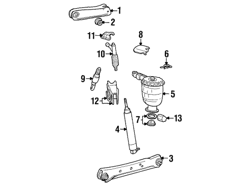 1992 Lincoln Town Car Rear Suspension Components, Lower Control Arm, Upper Control Arm, Ride Control, Stabilizer Bar Upper Control Arm Diagram for FOVY5500B