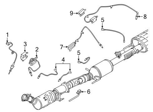 2019 Ford F-150 Emission Components Front Nox Sensor Shield Diagram for JL3Z-5G221-B