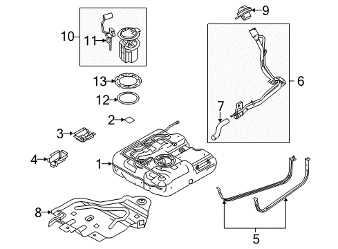 2013 Ford Transit Connect Senders Bracket Diagram for 9T1Z-9046-A