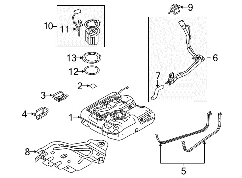 2013 Ford Transit Connect Senders Fuel Cap Diagram for 9T1Z-9030-B