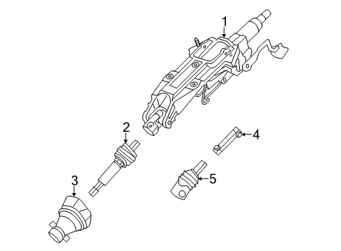 2011 Cadillac CTS Steering Column Assembly Shaft Asm-Lower Intermediate Steering Diagram for 25970295