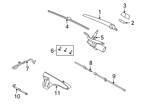 2009 BMW X5 Lift Gate - Wiper & Washer Components Spray Nozzle For Rear Window Cleaning Diagram for 61687149645