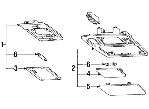 1990 Hyundai Excel Overhead Lamps Room Lamp Assembly Diagram for 92800-24200-BV