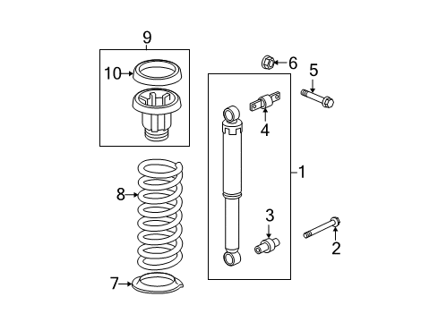 2011 Honda Pilot Shocks & Components - Rear Bolt, RR. Damper (10X39) Diagram for 90182-SZA-A00