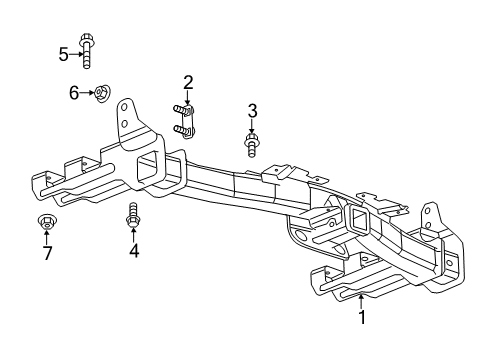 2018 GMC Sierra 1500 Frame - Trailer Hitch Components Trailer Hitch Diagram for 23344202