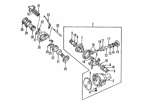 1993 Mitsubishi Montero Front Axle, Axle Shafts & Joints, Differential, Drive Axles, Propeller Shaft Bearing Diagram for MR470683
