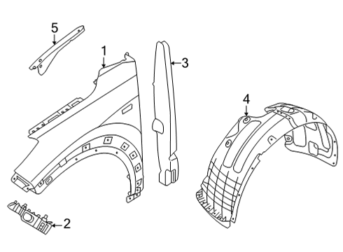 2022 Hyundai Tucson Fender & Components GUARD ASSY-FRONT WHEEL, RH Diagram for 86812-N9000