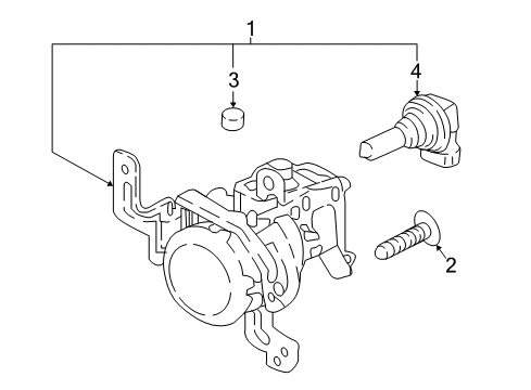 2018 Hyundai Accent Bulbs Front Passenger Side Fog Light Assembly Diagram for 92202-J0000