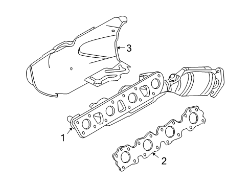 2012 Infiniti FX50 Exhaust Manifold Manifold Exhaust W/CAT, LH Diagram for 14002-1CA0A