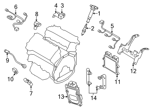 2016 Hyundai Genesis Powertrain Control Bracket-Pcu Diagram for 39150-3C208