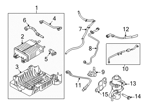 2011 Mercury Mariner Emission Components Purge Line Diagram for 9L8Z-9D289-B