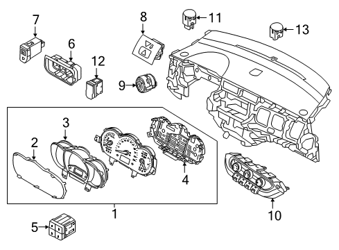 2017 Kia Rio A/C & Heater Control Units Cluster Assembly-Instrument Diagram for 940341W770