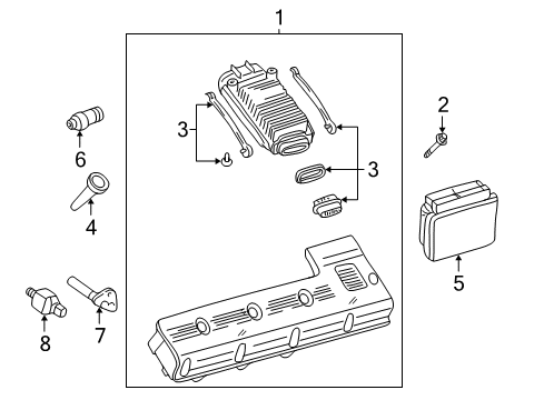 2002 Cadillac DeVille Powertrain Control Coil Assembly Diagram for 1104076