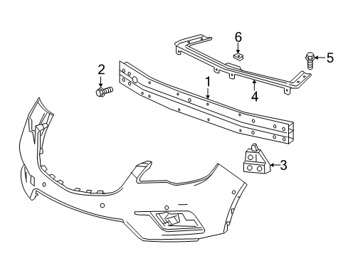 2016 Buick Envision Front Bumper Impact Bar Bolt Diagram for 11610515