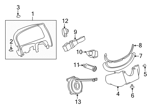 2009 Saturn Vue Ignition Lock Molding, Steering Column Lower Trim Cover Diagram for 96830026