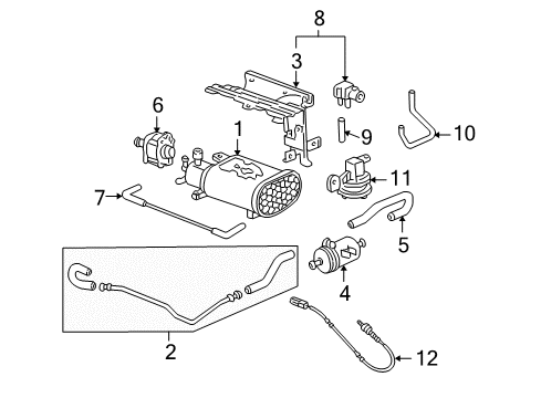 2002 Honda Civic Emission Components Sensor Assy., Vent Pressure Diagram for 04101-PNF-A00