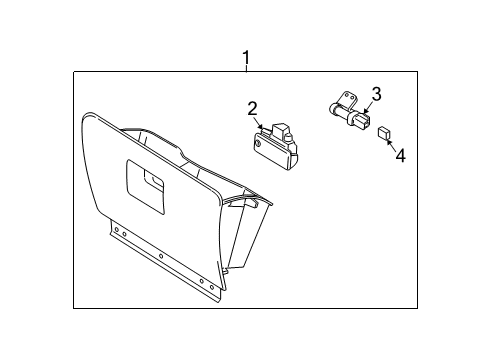 2017 Ford Expedition Glove Box Glove Box Assembly Diagram for FL1Z-7806024-CA