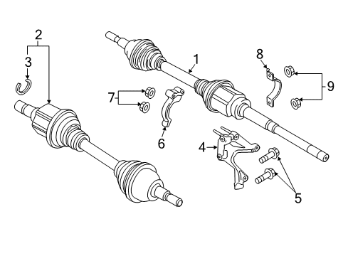 2017 Ford Edge Drive Axles - Front Axle Assembly Diagram for F2GZ-3B436-AK