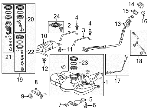 2018 Honda Fit Fuel Injection Seal Set, Injector Diagram for 16453-5R1-J00