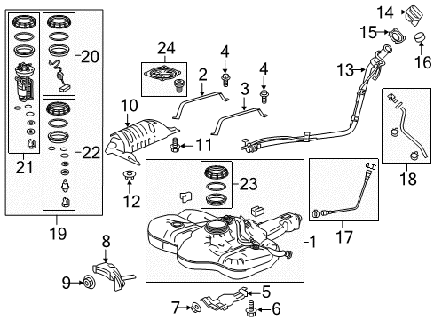 2018 Honda Fit Fuel Injection Tank, Fuel Diagram for 17044-T5R-A00