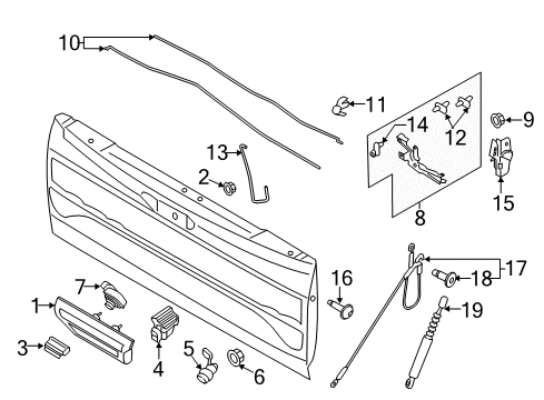 2019 Ford F-150 Parking Aid Handle Diagram for JL3Z-9943400-DB