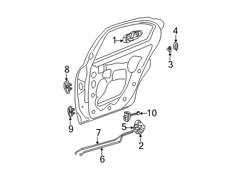 2003 Dodge Neon Rear Door - Lock & Hardware Link-Outside Handle To Latch Diagram for 4783526