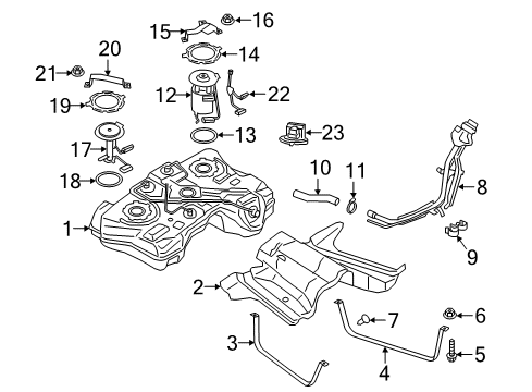 2016 Ford Focus Fuel Supply Fuel Pump Diagram for BV6Z-9H307-AX