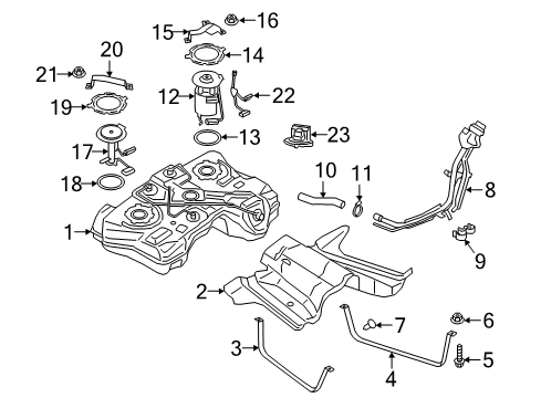 2016 Ford Focus Senders Heat Shield Diagram for G1FZ-9A032-B