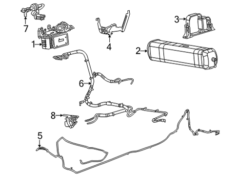 2022 Jeep Grand Wagoneer Ride Control SENSOR-RIDE HEIGHT Diagram for 68429534AB
