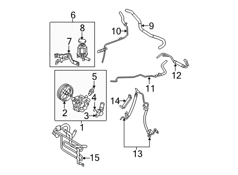 2009 Lexus RX350 P/S Pump & Hoses, Steering Gear & Linkage Cooler Sub-Assy, Power Steering Oil, NO.1 Diagram for 44402-48050