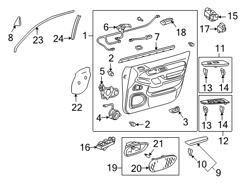 2004 Lexus GX470 Interior Trim - Front Door Garnish, Front Door Lower Frame Bracket, RH Diagram for 67491-60080