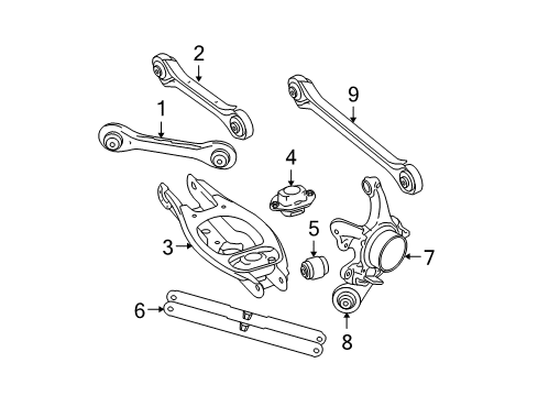 2011 BMW 328i Rear Axle, Lower Control Arm, Upper Control Arm, Stabilizer Bar, Suspension Components Wheel Carrier, Rear Left Diagram for 33326783653